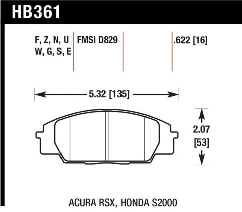 Hawk Honda S2000/Civic Type R/Acura RSX Front Race Pads Blue 9012