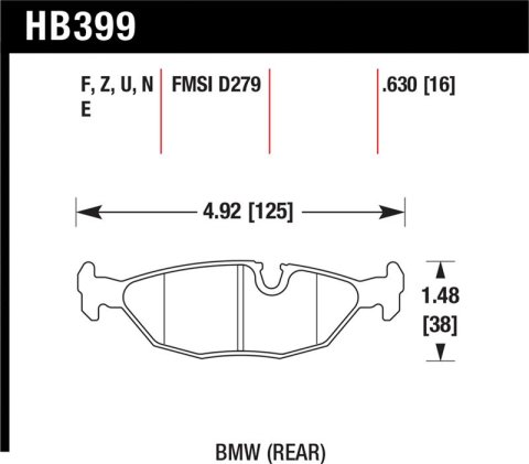 Hawk 84-4/91 BMW 325 (E30) HT-10 Rear Race Pads (NOT FOR STREET USE)