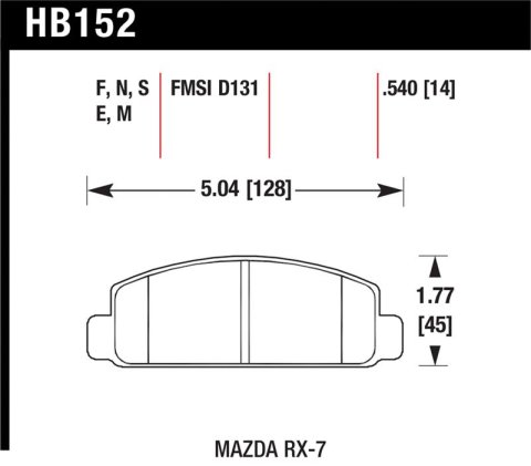 Hawk Mazda RX-7 HPS Street Front Brake Pads