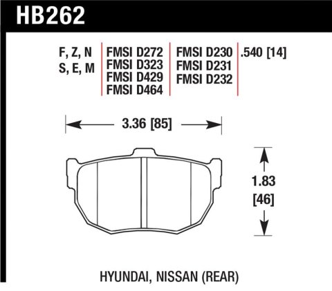 Hawk 89-97 Nissan 240SX SE HPS Street Rear Brake Pads