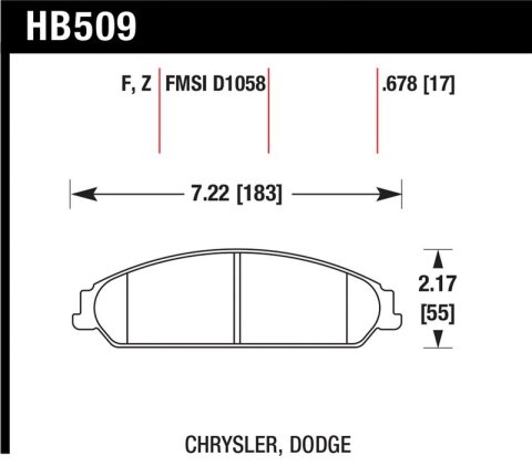 Hawk 05 Chrysler 300C w/ Perf. and HD Suspension HPS Street Front Brake Pads