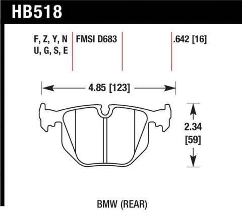 Hawk BMW Rear DTC-70 Race Brake Pads