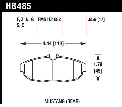 Hawk 2011-2012 Ford Mustang 5.0L Perf. 5.0 (w/Brembo Brakes) High Perf. Street 5.0 Rear Brake Pads