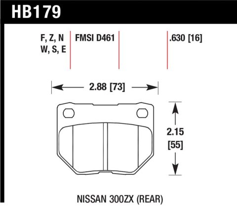 Hawk 2/1989-1996 Nissan 300ZX Base (Excl. Turbo) HPS 5.0 Rear Brake Pads
