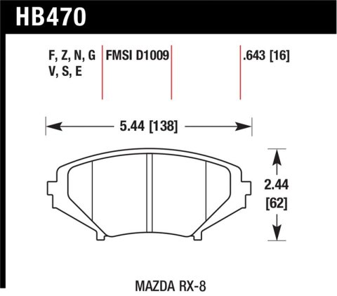 Hawk 2004-2011 Mazda RX-8 Grand Touring HPS 5.0 Front Brake Pads