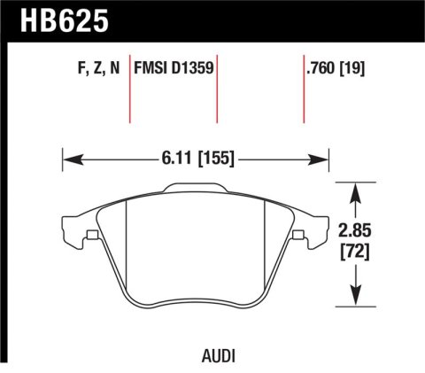Hawk 2001-2010 Audi S3 European HPS 5.0 Front Brake Pads