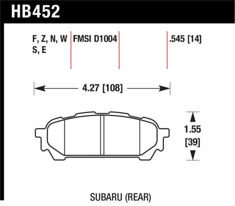 Hawk 2006-2006 Saab 9-2X 2.5i HPS 5.0 Rear Brake Pads