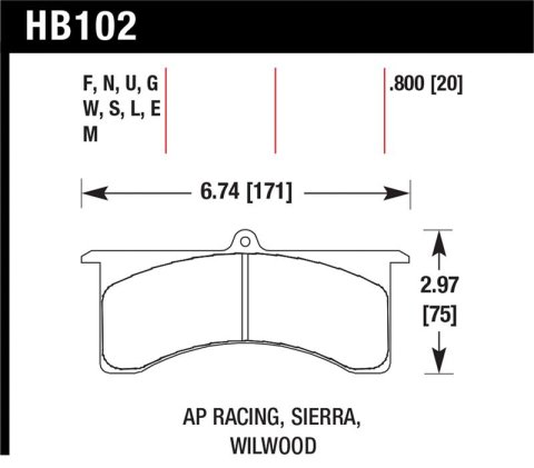 Hawk AP Racing 6 / Wilwood DTC-30 Brake Pads