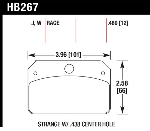 Hawk DR-97 Brake Pads for Strange w/ 0.438in Center Hole
