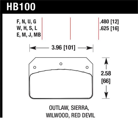 Hawk Wilwood Dynalite Caliper Blue 9012 Brake Pads