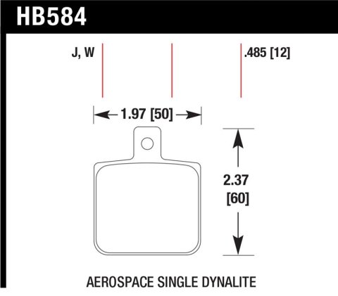 Hawk Aerospace Single Dynalite 12mm Thickness DTC-30 Race Brake Pads