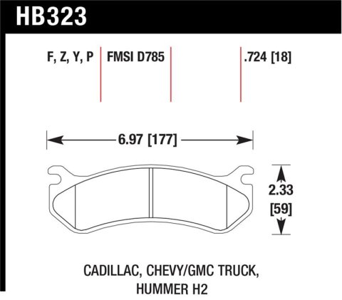 Hawk 06 Chevy Avalanche 2500 / GMC Truck / Hummer Super Duty Street Rear Brake Pads
