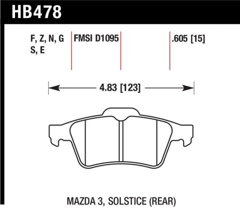 Hawk 13-14 Ford Focus ST / Mazda/ Volvo HP+ Street Rear Brake Pads
