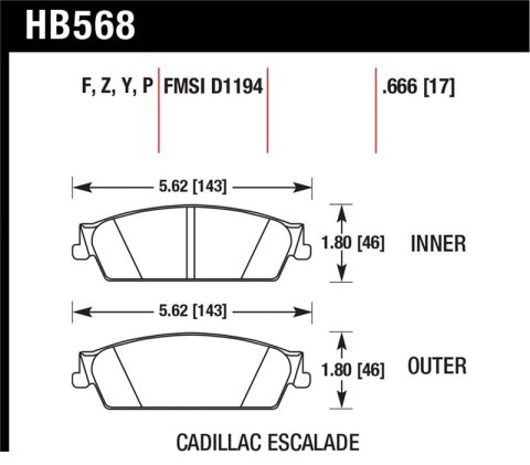 Hawk 07 Chevy Tahoe LTZ LTS Rear Brake Pads