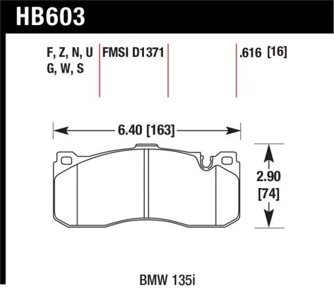 Hawk BMW 135i DTC-60 Race Front Brake Pads
