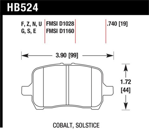 Hawk 05-07 Cobalt SS / 08-09 HHR / 04+ Malibu / 07A+ G5 GT / 06+ G6 / HPS Street Front Brake Pads