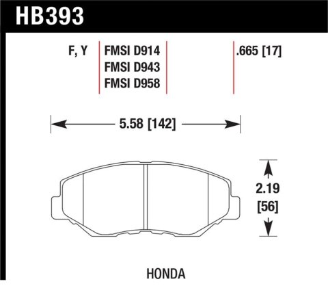 Hawk Acura/Honda HPS Street Front Brake Pads