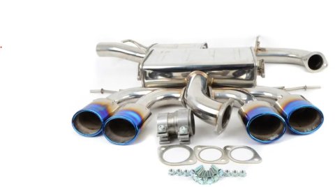 Invidia 14-17 Volkswagen Golf-R Q300 Quad Oval Titanium Burnt Tips Cat-back Exhaust