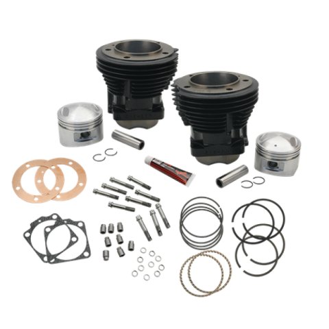 S&S Cycle 66-84 BT 93in Standard Compression 3-5/8in Big Bore Cylinder & Piston Kit - Gloss Black