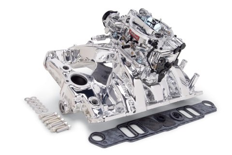 Edelbrock Manifold And Carb Kit Performer RPM Pontiac Natural Finish