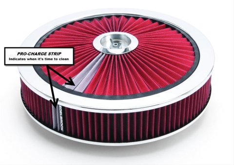Edelbrock Air Cleaner Pro-Flo High-Flow Series Round Filtered Top Cloth Element 14In Dia X 3 125In