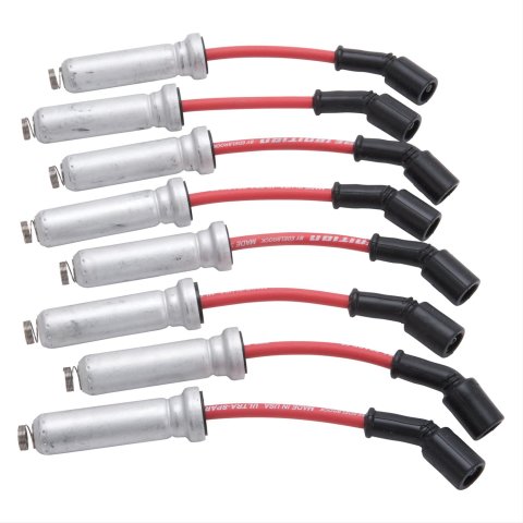 Edelbrock Spark Plug Wire Set Ls Kit w/ Metal Sleeves 99-15 50 Ohm Resistance Red Wire (Set of 8)