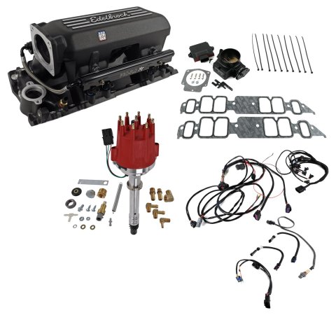 Edelbrock Pro Flo 4 XT EFI System Seq Port BBC Rect Port Std Deck 775 Max HP 60lb/hr Black Finish