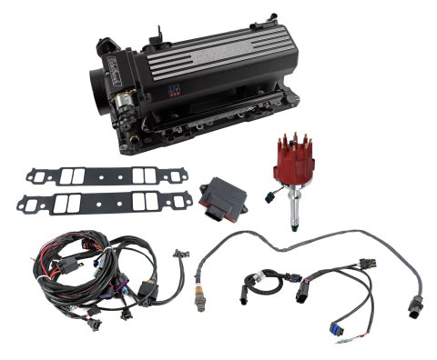 Edelbrock Pro Flo 4 Fuel Inject Kit XT Seq Port SBC 429/460 1986 625 Max HP 35 LbHr Injectors Black