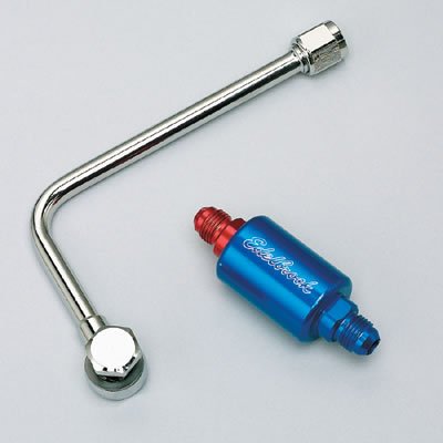 Edelbrock Chromed Steel Fuel Line and Filter Kit Fo Eps Carbs