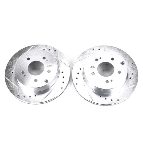 Power Stop 06-12 Mitsubishi Eclipse Rear Evolution Drilled & Slotted Rotors - Pair