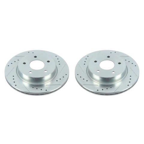 Power Stop 18-19 Nissan Leaf Rear Evolution Drilled & Slotted Rotors - Pair