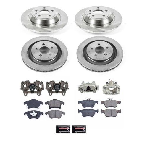 PowerStop Z17 Evolution Plus Stock Replacement Brake Kits with Calipers for 2013-2016 FUSION, 2015-2019 MKC, 2015-2016 MKZ - KCOE6817B Disc Kit, Replacement, Remanufactured, Rear, Solid Surface Rotors, 1-piston Calipers, Pads, Ford, Lincoln, Kit