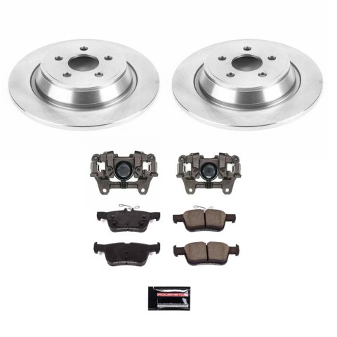PowerStop Z17 Evolution Plus Stock Replacement Brake Kits with Calipers for 2015-2021 EDGE, 2019-2023 NAUTILUS, 2019-2020 SSV PLUG-IN HYBRID - KCOE7417A Disc Kit, Replacement, Remanufactured, Rear, Solid Surface Rotors, 1-piston Calipers, Pads,