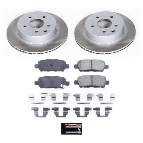 PowerStop Z17 Evolution Plus Semi-Coated Rotor Brake Kits for 2003-2005 350Z, G35 - SC103 and Pad Combo, Semi-Coated, Rear, Solid Surface Rotors, 11.49 in. O.D., Ceramic Pads, Infiniti, Nissan, Kit
