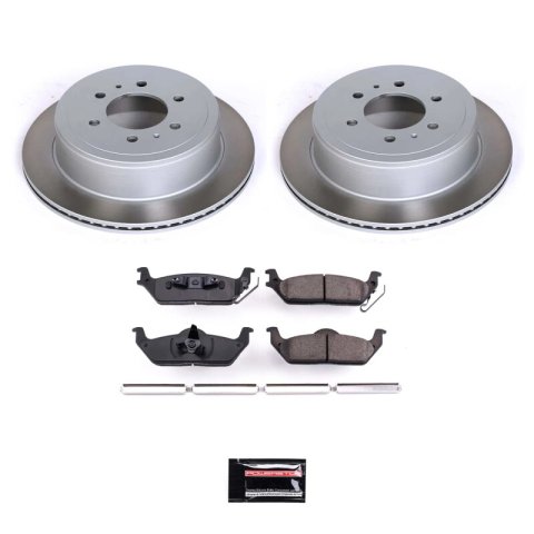 PowerStop Z17 Evolution Plus Semi-Coated Rotor Brake Kits for 2004-2011 F-150, 2006-2008 MARK LT - SC1950 and Pad Combo, Semi-Coated, Rear, Solid Surface Rotors, 13.70 in. O.D., Ceramic Pads, Ford, Lincoln, Kit