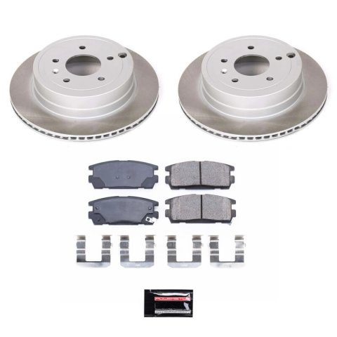 PowerStop Z17 Evolution Plus Semi-Coated Rotor Brake Kits SC2092 and Pad Combo, Semi-Coated, Rear, Solid Surface Rotors, Ceramic Pads, Chevrolet, Pontiac, Saturn, Suzuki, Kit
