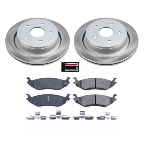 PowerStop Z17 Evolution Plus Semi-Coated Rotor Brake Kits SC2172 and Pad Combo, Semi-Coated, Rear, Solid Surface Rotors, 13.86 in. O.D., Ceramic Pads, Chrysler, Dodge, Ram, Kit