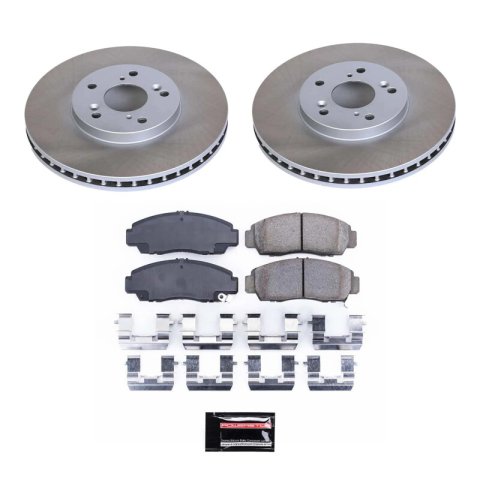 PowerStop Z17 Evolution Plus Semi-Coated Rotor Brake Kits SC2292 and Pad Combo, Semi-Coated, Front, Solid Surface Rotors, Ceramic Pads, for use on Acura®, for use on Honda®, Kit