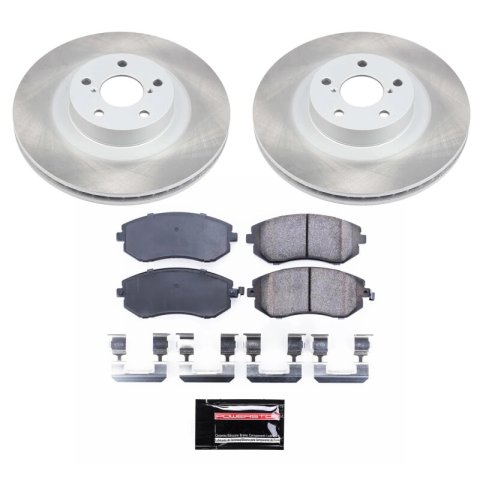 PowerStop Z17 Evolution Plus Semi-Coated Rotor Brake Kits SC2373 and Pad Combo, Semi-Coated, Front, Solid Surface Rotors, 11.57 in. O.D., Ceramic Pads, Saab, Subaru, Kit