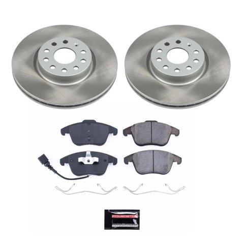 PowerStop Z17 Evolution Plus Semi-Coated Rotor Brake Kits SC2963 and Pad Combo, Semi-Coated, Front, Solid Surface Rotors, 12.28 in. O.D., Ceramic Pads, Audi, Volkswagen, Kit