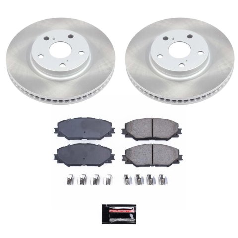 PowerStop Z17 Evolution Plus Semi-Coated Rotor Brake Kits SC3054 and Pad Combo, Semi-Coated, Front, Solid Surface Rotors, 11.65 in. O.D., Ceramic Pads, Pontiac, Scion, Toyota, Kit