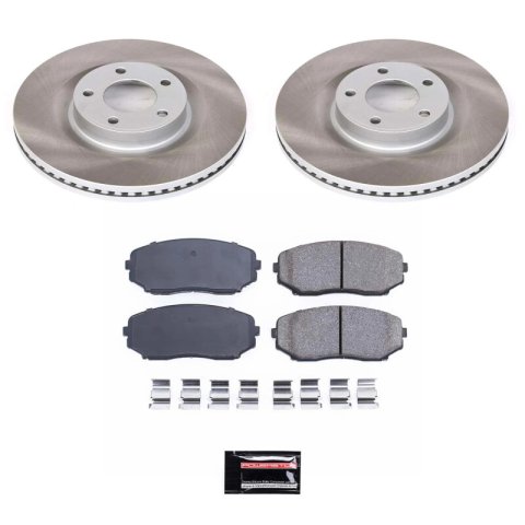 PowerStop Z17 Evolution Plus Semi-Coated Rotor Brake Kits for 2007-2014 EDGE, 2007-2015 MKX - SC3057 and Pad Combo, Semi-Coated, Front, Solid Surface Rotors, 12.60 in. O.D., Ceramic Pads, Ford, Lincoln, Kit