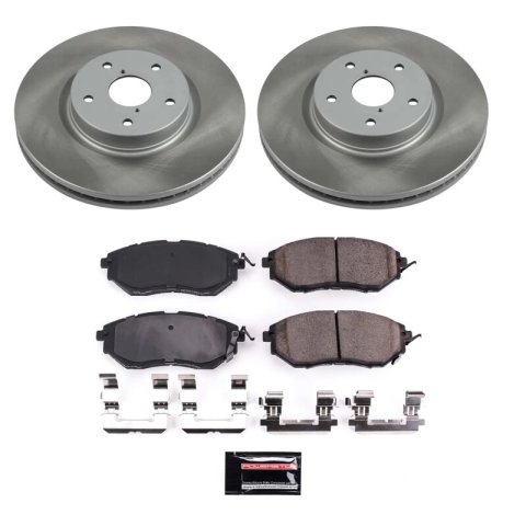 PowerStop Z17 Evolution Plus Semi-Coated Rotor Brake Kits SC4603 and Pad Combo, Semi-Coated, Front, Solid Surface Rotors, 12.40 in. O.D., Ceramic Pads, Subaru, Kit