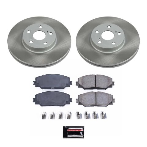 PowerStop Z17 Evolution Plus Semi-Coated Rotor Brake Kits SC4669 and Pad Combo, Semi-Coated, Front, Solid Surface Rotors, 10.83 in. O.D., Ceramic Pads, Pontiac, Scion, Toyota, Kit