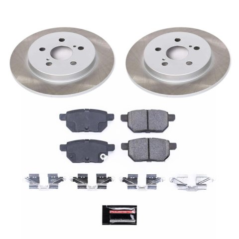 PowerStop Z17 Evolution Plus Semi-Coated Rotor Brake Kits SC4736 and Pad Combo, Semi-Coated, Rear, Solid Surface Rotors, 10.20 in. O.D., Ceramic Pads, Pontiac, Toyota, Kit