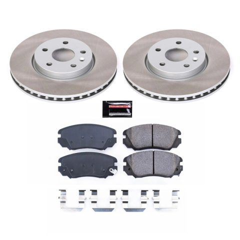 PowerStop Z17 Evolution Plus Semi-Coated Rotor Brake Kits SC5334 and Pad Combo, Semi-Coated, Front, Solid Surface Rotors, 12.64 in. O.D., Ceramic Pads, Buick, Chevy, GMC, Saab, Kit