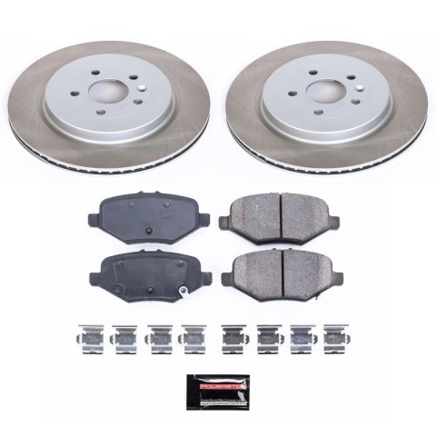 PowerStop Z17 Evolution Plus Semi-Coated Rotor Brake Kits SC6376 and Pad Combo, Semi-Coated, Rear, Solid Surface Rotors, 13.58 in. O.D., Ceramic Pads, Ford, Lincoln, Kit