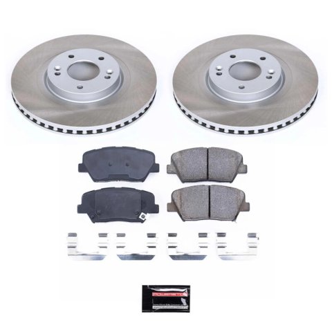 PowerStop Z17 Evolution Plus Semi-Coated Rotor Brake Kits for 2013-2018 SANTA FE SPORT, 2014-2020 SORENTO - SC7064 and Pad Combo, Semi-Coated, Front, Solid Surface Rotors, 12.60 in. O.D., Ceramic Pads, Hyundai, Kia, Kit