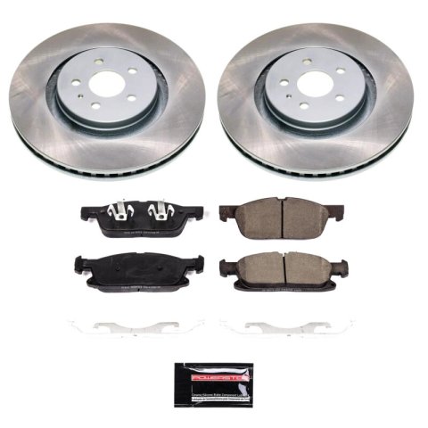 PowerStop Z17 Evolution Plus Semi-Coated Rotor Brake Kits for 2015-2021 EDGE, 2016-2018 MKX, 2019-2021 NAUTILUS - SC7143 and Pad Combo, Semi-Coated, Front, Solid Surface Rotors, 13.58 in. O.D., Ceramic Pads, Ford, Lincoln, Kit