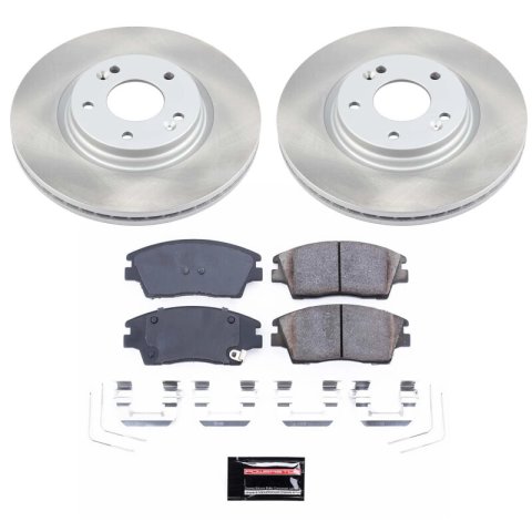 PowerStop Z17 Evolution Plus Semi-Coated Rotor Brake Kits for 2017-2020 ELANTRA, 2017-2022 SPORTAGE, 2016-2021 TUCSON - SC7355 and Pad Combo, Semi-Coated, Front, Solid Surface Rotors, 12.01 in. O.D., Ceramic Pads, Hyundai, Kia, Kit